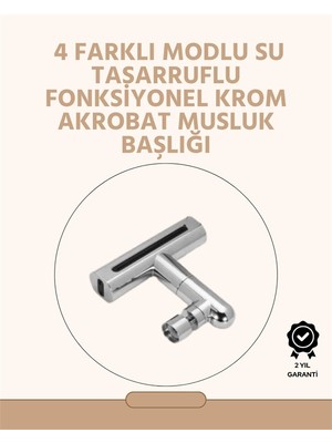 Bucuks Mey Ithalat® 360° Dönüşlü Su Akışı Başlığı | 4'ü 1 Arada Kullanım