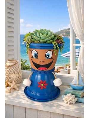 Bucuks Mey Ithalat® Mavişko Villa Dekoratif Saksı 1,7 Litre