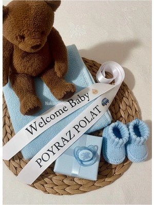 Nuksoc Hoşgeldin Bebek Kurdelesi Hediyelik Yenidoğan Bebek Hazırlık Bohçası