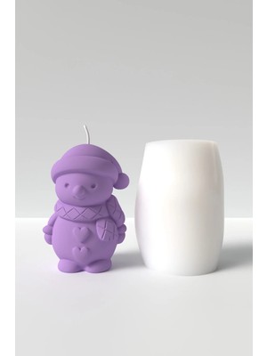 Cage Art Studio Kardan Adam Mum Silikon Kalıp - Yılbaşı Temalı Kardan Adam Mum Silikon Kalıbı - 9x6.3 cm