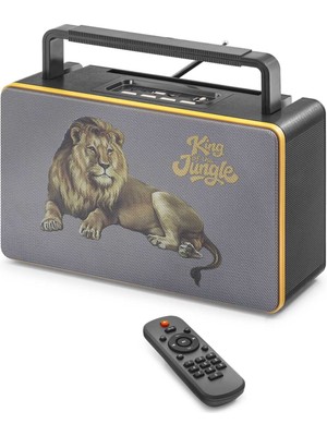 ForWhat Büro Ev Ofis Hediyesi Için Siyah Taşınır  USB Tf Aux  Bluetooth Nostaljik Fm Radyo Hoparlör