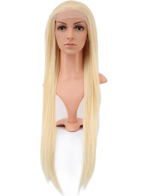 Epilons Gerçek Front Lace Düz Platin Tül Peruk / 80/85CM