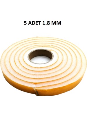 Epilons 5 Adet Kapı Pencere Isı Yalıtım Süngeri Yapışkanlı Pencere Rüzgar Bandı 18MM x 2,5 mt