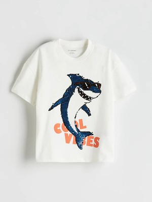 Lc Waikiki Yeni Sezon Bisiklet Yaka Baskılı Erkek Çocuk Tişört