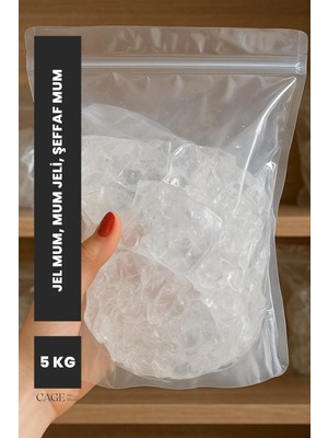 Cage Art Studio Yüksek Kalite Jel Mum 5 kg - Mum Yapımı Için Şeffaf Jel Mum 5 kg