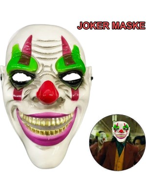 MERİVİA Delirten Gülüş Palyaço Temalı Joker Maskesi (5405)
