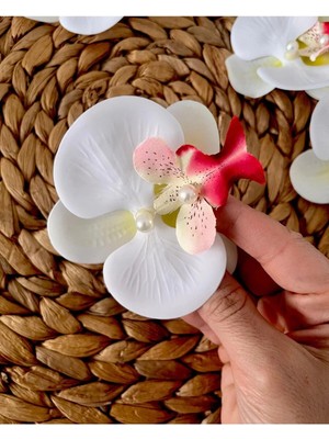 Nuksoc Orkide Çiçeği Kıstırmalı Saç Tokası 1 Adet