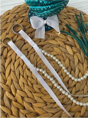 Nuksoc Grogren Kurdeleye Söz Nişan Incili Yüzük Kurdelesi Sade Desensizdir Hediyelik Brıde Söz Tepsisi