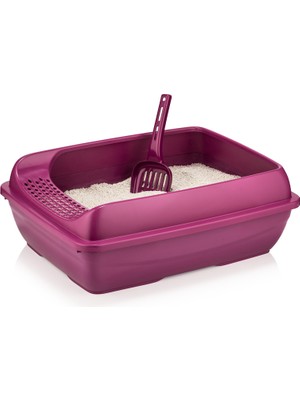 Epilons Açık Elekli Kedi Tuvalet Kum Kabı 12*37*50 cm Karışık Renklerde