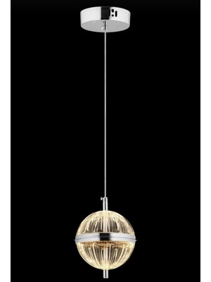 Marsel Lighting Küre Tekli Gold Avize 3 Renk LED Isıklı Avize