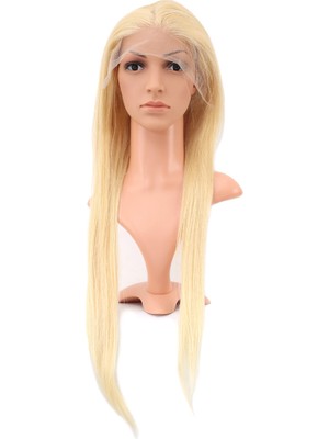 Epilons Gerçek Front Lace Düz Platin Tül Peruk / 75/80CM