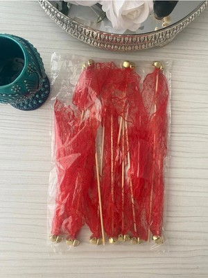 Nuksoc 10 Adet Kurdele Süslemeli Nedime El Çubuk Zil Kına Tefi