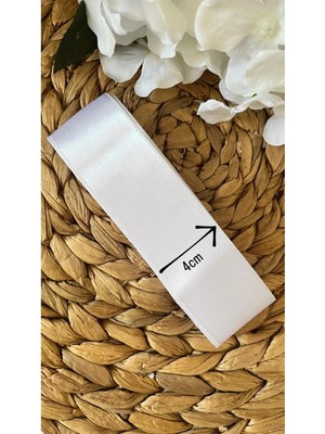 Nuksoc 10 Metre Beyaz Saten Kurdele Çeyiz Kolisi Çeyiz Süsleme Kına Malzemeleri Kurdele