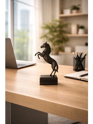 3D Dekoratif Şahlanan At Figürü 20 cm Büyük Boy Hediyelik Tasarım Biblo