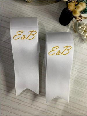 Nuksoc Düğün Nişan Gelin Damat Gold Baskılı Takı Kurdelesi