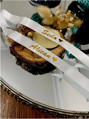 Nuksoc Söz & Nişan Yüzük Kurdelesi Incisiz Kalpli