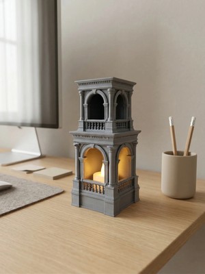 3D Dekoratif Osmanlı Dönemi Saray Kulesi Temalı LED Mumluk ve Biblo (Led Mum Hediyedir)