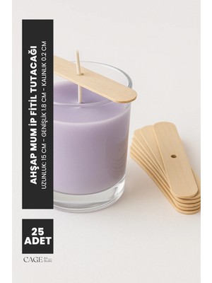 Cage Art Studio Ahşap Mum Ip Fitil Tutucu 25 Adet - Mum Fitili Dengeleyici 25 Adet