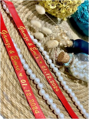 Nuksoc Incili Isimli Yüzük Kurdelesi Söz ve Nişan Kurdelesi