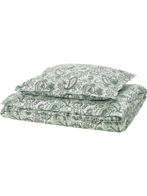 IKEA Rodgersıa Yeşil-Beyaz Tek Kişilik Nevresim Seti