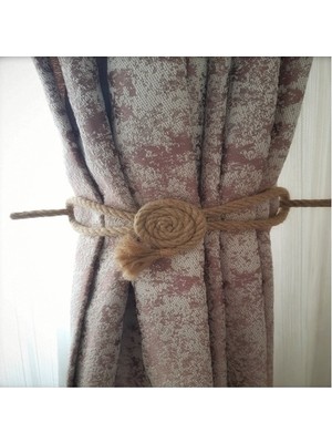 Epilons Fon Perde Aksesuarı Braçol Tül Perde Tutacağı Perde Süsü Spiral Jüt Halat Estetiği