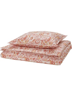 IKEA Rodgersıa Pembe-Beyaz Tek Kişilik Nevresim Seti