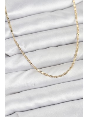 Bucuks Mey Ithalat® cm 14K Gold Renk Lazer Ince Zincirli Kadın Kolye