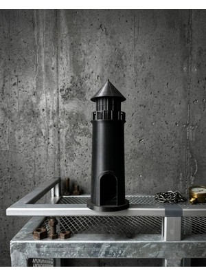 Bucuks Mey Ithalat® Modern Tasarımlı 3D Siyah Deniz Feneri Ev Dekor Objesi