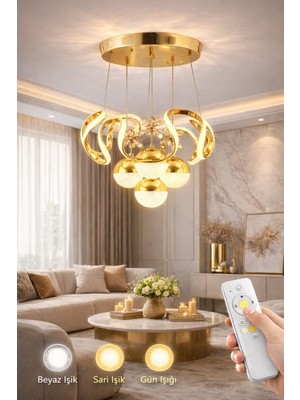 Marsel Lighting Sierra 4 Toplu Modern Avize 3 Renk LED Secenekli Salon Oturma Odası Avize