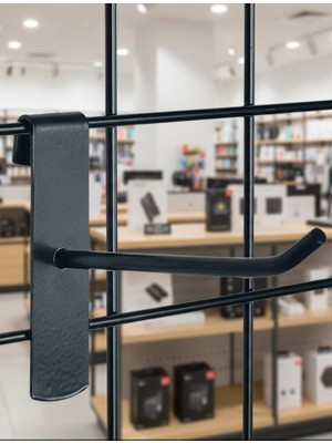 Raffar Siyah Tel Pano Kancası 10 Adet 10 cm Raf ve Tel Askısı Tel Çubuk