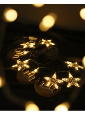 Bucuks Mey Ithalat® Ramazan Hilal ve Yıldız LED Işık 3 Metre Enerji Tasarruflu A++
