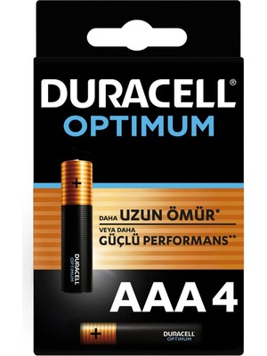 Bucuks Mey Ithalat® Duracell Optimum Alkalin Pil Aaa 4'' Lü Paket