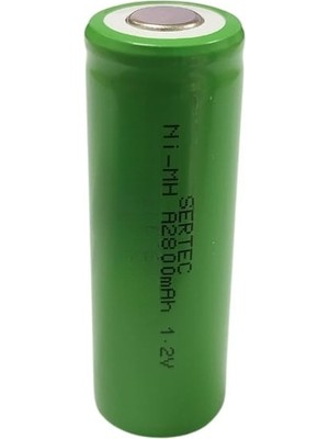 Sertec - 1.2V 2800 Mah - A Size - Ni-Mh Şarjlı Pil - (Başsız / Flat Head)