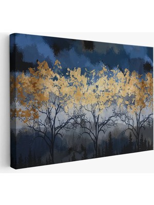 Geceyarısı Orman Manzarazı Yağlıboya Görünüm Dekoratif TABLO-3722