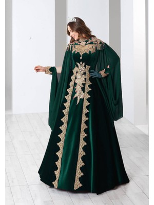 Ceyyiz Bindallı Kına Elbisesi 5 Parça 20-113 Yeşil