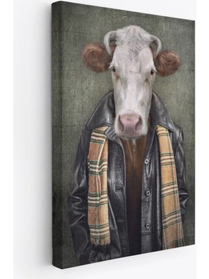 Inek Kafalı Insan Kanvas TABLO-4997