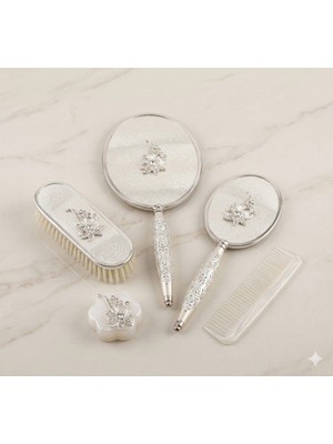 Ceyyiz Gülüm 5li Ayna Tarak Fırça Pudralık Çeyiz Seti