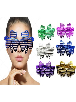 Bucuks Mey Ithalat® Metalize Ekstra Parlak Yaprak Panjur Parti Gözlüğü 6 Renk 6 Adet