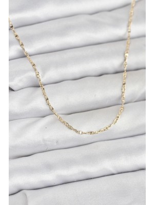 Bucuks Mey Ithalat® cm 14K Gold Renk Gemici Zincir Model 60 cm Kadın Kolye