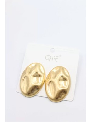 Royaleks Mat Plaka Küpe - Altın