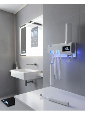 Bucuks Mey Ithalat® Manyetik Duvar Tipi Uv Hijyenik Diş Fırçası Tutucu