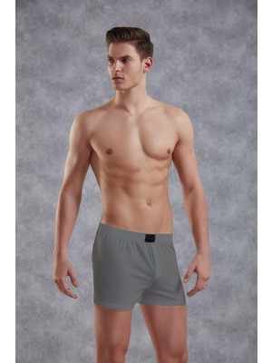 Doreanse Gri Erkek Pamuk Düğmeli Normal Paça Boxer 1511