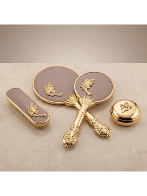 Ceyyiz Camomile 4lü Ayna Altın Başak Fırça Seti CM301
