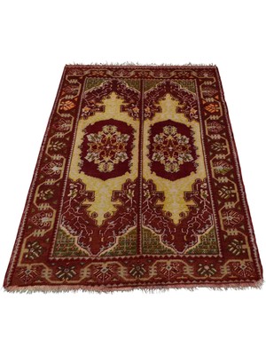 Zehra Abla Halı Asırlık Antika El Dokuma Görkemli Çatal Kapılı Cerit Yörükleri Yün Halı 7146