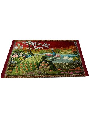 Zehra Abla Halı Yeni Nadir Malikane Tasvirli Tavus Kuşlu Sülünlü Temalı Duvar Halısı 7195