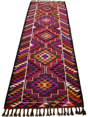 Zehra Abla Halı Yeni El Dokuma Görkemli Otantik Herki Yolluk Yün Kilim 7118