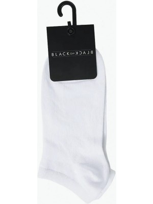 Black On Black Beyaz Erkek Patik Çorap MHL004
