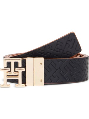 Tommy Hilfiger Kahve Kadın Kemer Th Logo 3.0 Rev Mono