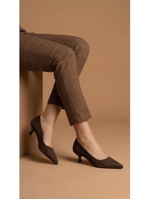 Emienza Depart Vegan Süet Sivri Burun Topuklu Ayakkabı