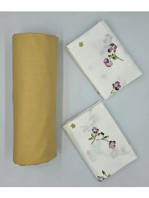 Pınar Home Collection %100 Organik Pamuk Kumaş Lastikli Çarşaf 120 x 200 cm Çiçek Desenli Solmaya Dayanıklı